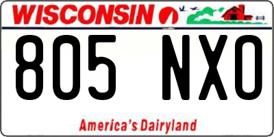 WI license plate 805NXO