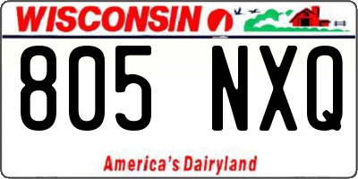 WI license plate 805NXQ