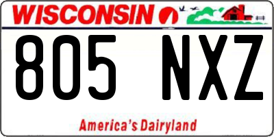 WI license plate 805NXZ
