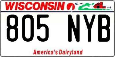 WI license plate 805NYB