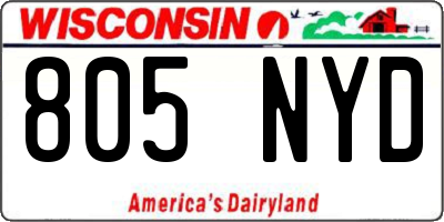 WI license plate 805NYD