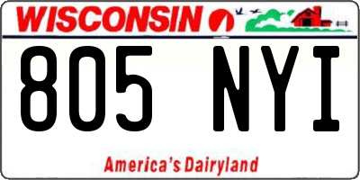 WI license plate 805NYI