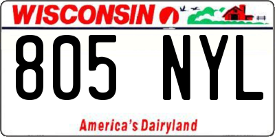 WI license plate 805NYL