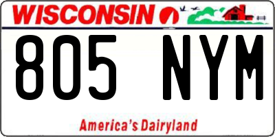 WI license plate 805NYM