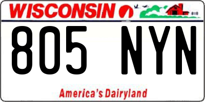 WI license plate 805NYN