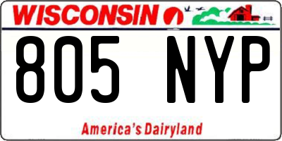 WI license plate 805NYP