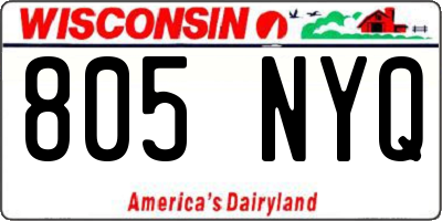 WI license plate 805NYQ