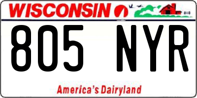 WI license plate 805NYR