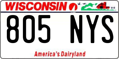 WI license plate 805NYS