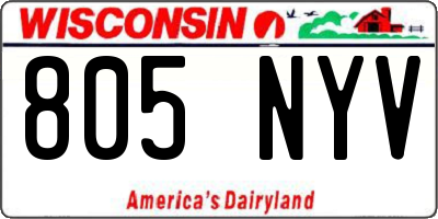 WI license plate 805NYV