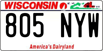 WI license plate 805NYW