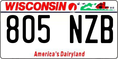 WI license plate 805NZB
