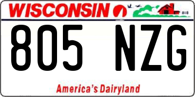 WI license plate 805NZG