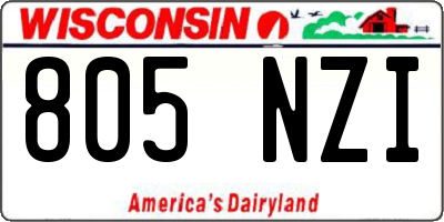 WI license plate 805NZI