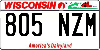 WI license plate 805NZM