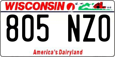 WI license plate 805NZO