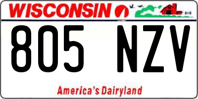 WI license plate 805NZV