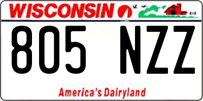 WI license plate 805NZZ