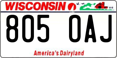 WI license plate 805OAJ