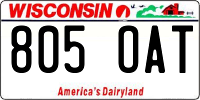 WI license plate 805OAT