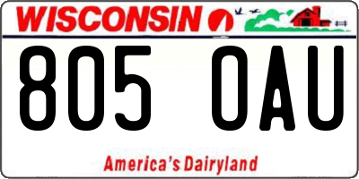 WI license plate 805OAU