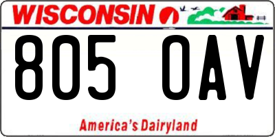 WI license plate 805OAV