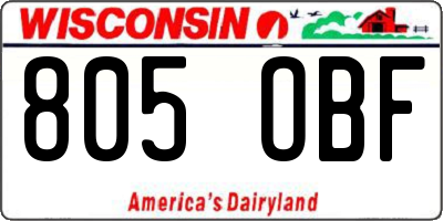 WI license plate 805OBF