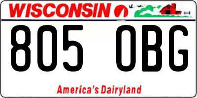 WI license plate 805OBG