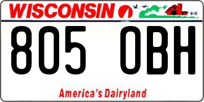 WI license plate 805OBH