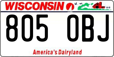 WI license plate 805OBJ