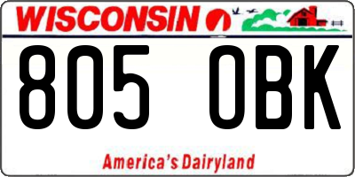 WI license plate 805OBK