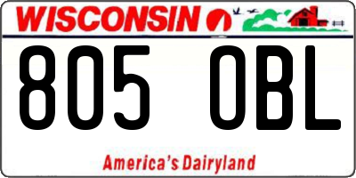 WI license plate 805OBL