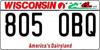 WI license plate 805OBQ