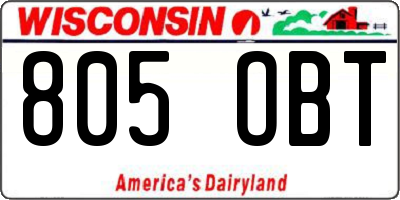 WI license plate 805OBT