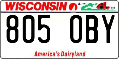 WI license plate 805OBY