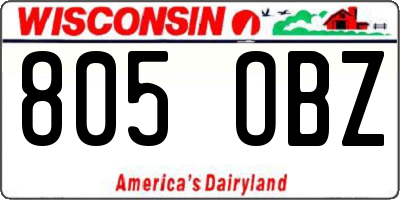 WI license plate 805OBZ