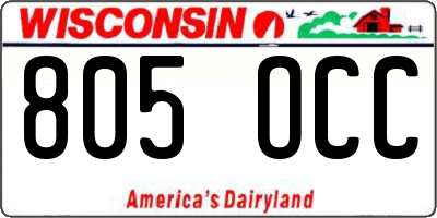 WI license plate 805OCC