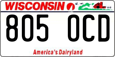 WI license plate 805OCD