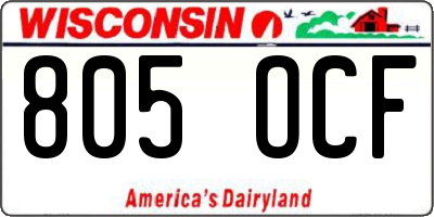 WI license plate 805OCF