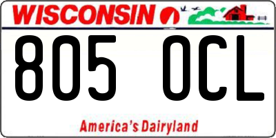 WI license plate 805OCL