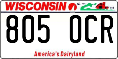 WI license plate 805OCR