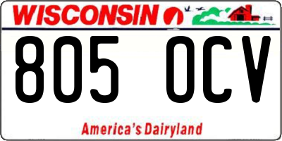 WI license plate 805OCV