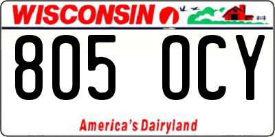 WI license plate 805OCY