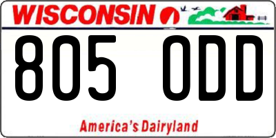 WI license plate 805ODD