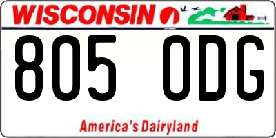 WI license plate 805ODG