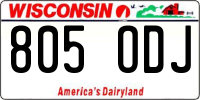 WI license plate 805ODJ