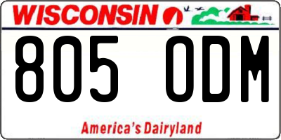WI license plate 805ODM
