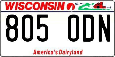 WI license plate 805ODN
