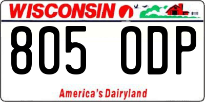 WI license plate 805ODP