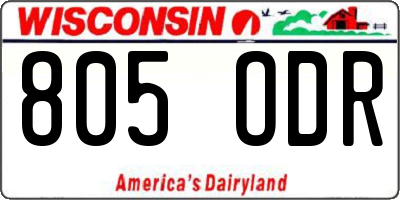 WI license plate 805ODR